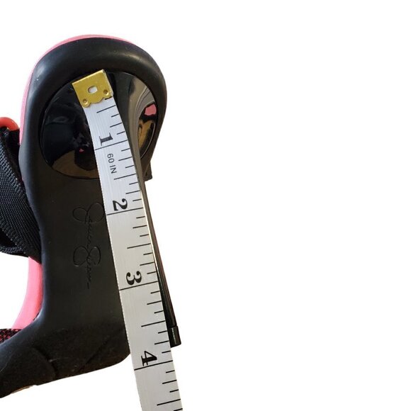 Jessica Simpson Gazella Neon Pink Black Mesh Heels Size 8 - Picture 7 of 7